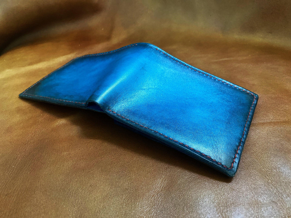 Custom Leather Bifold Wallet, Handmade Cowhide, Anniversary Gift