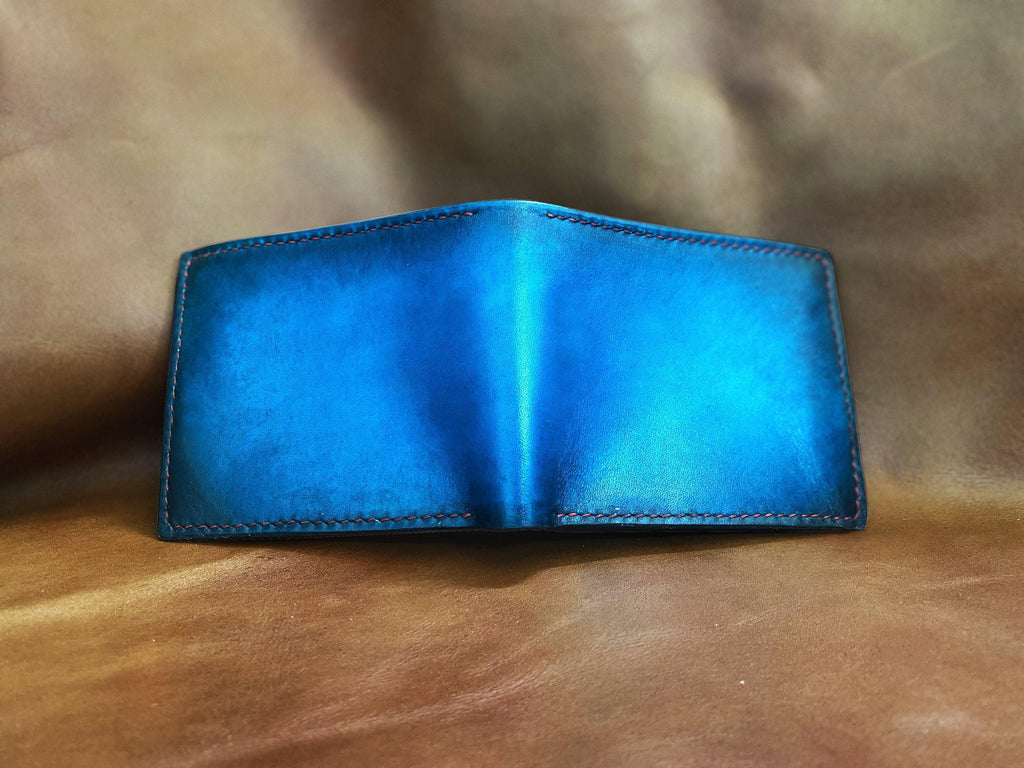 Custom Leather Bifold Wallet, Handmade Cowhide, Anniversary Gift