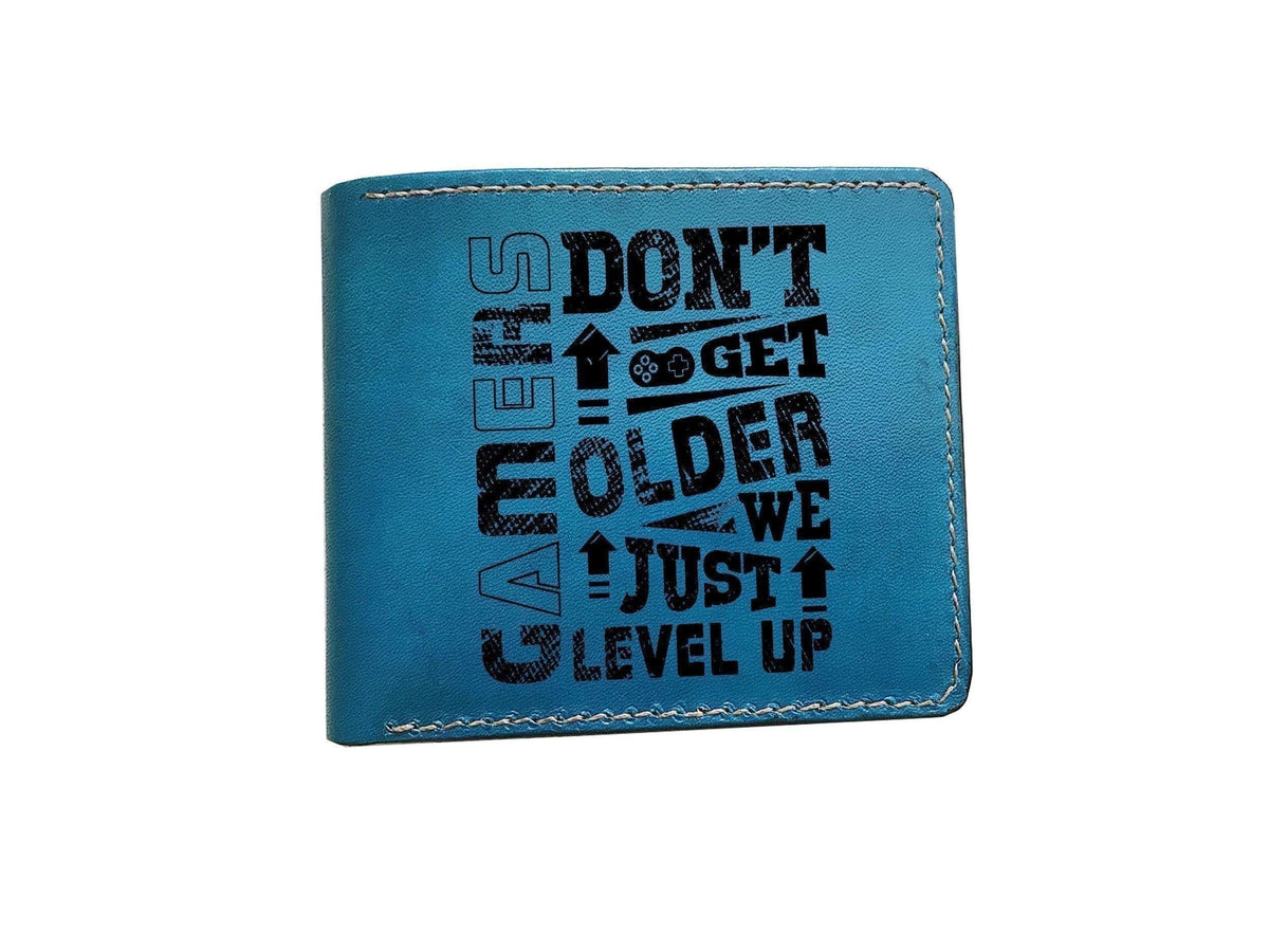 Personalized Leather Gamer Wallet: Graphic Art Gift