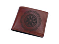 Vegvisir compass viking handcrafted wallet, nordic symbol gift for him